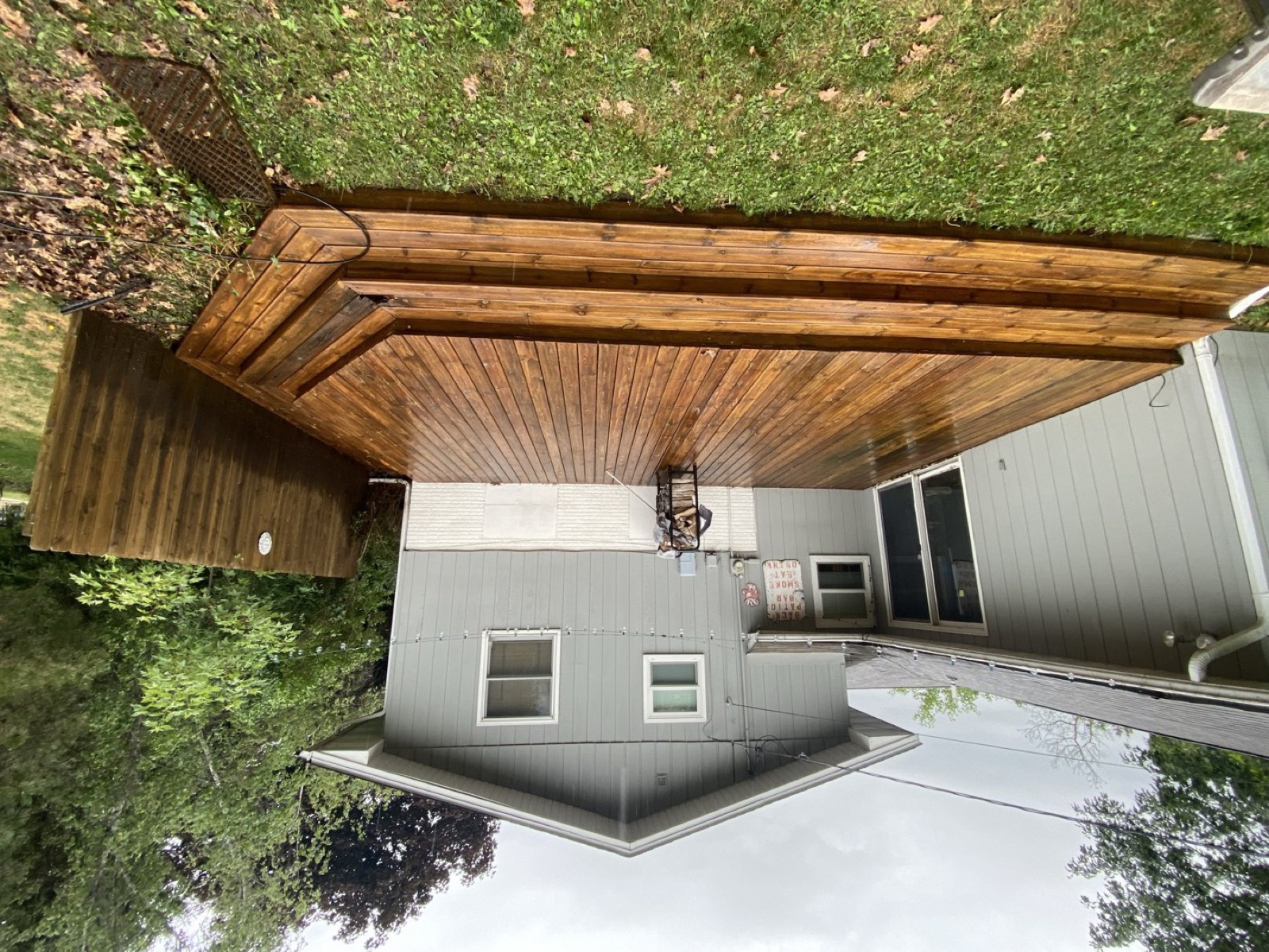 Stained deck after — Chestnut
