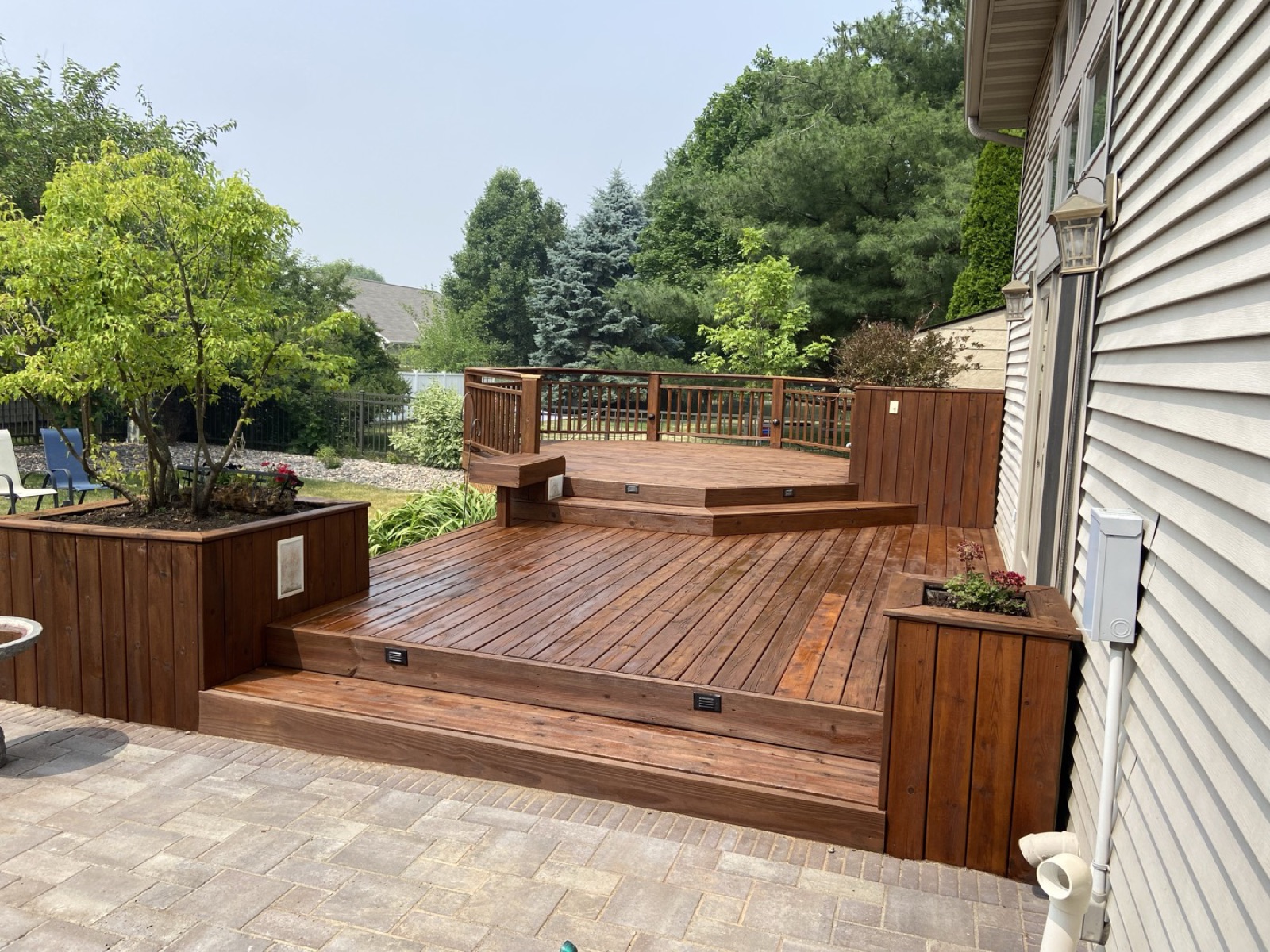 Professional deck staining