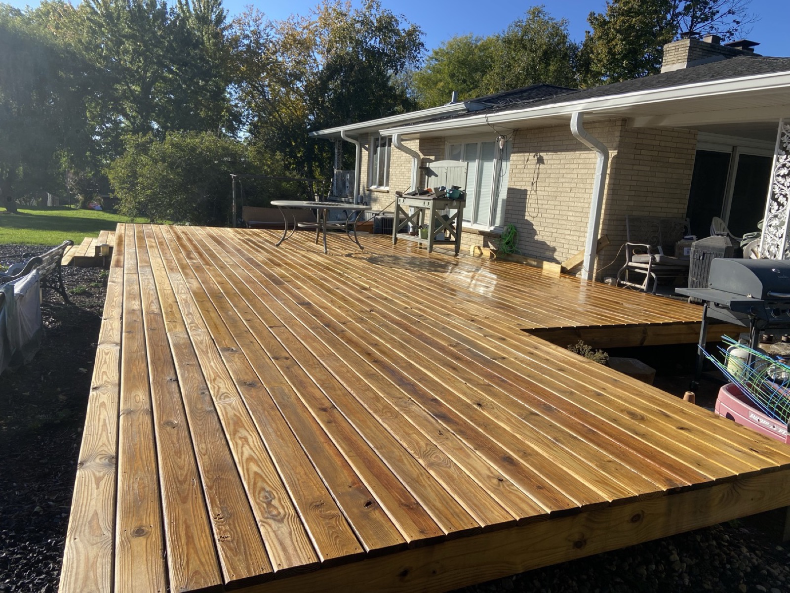 Deck staining results