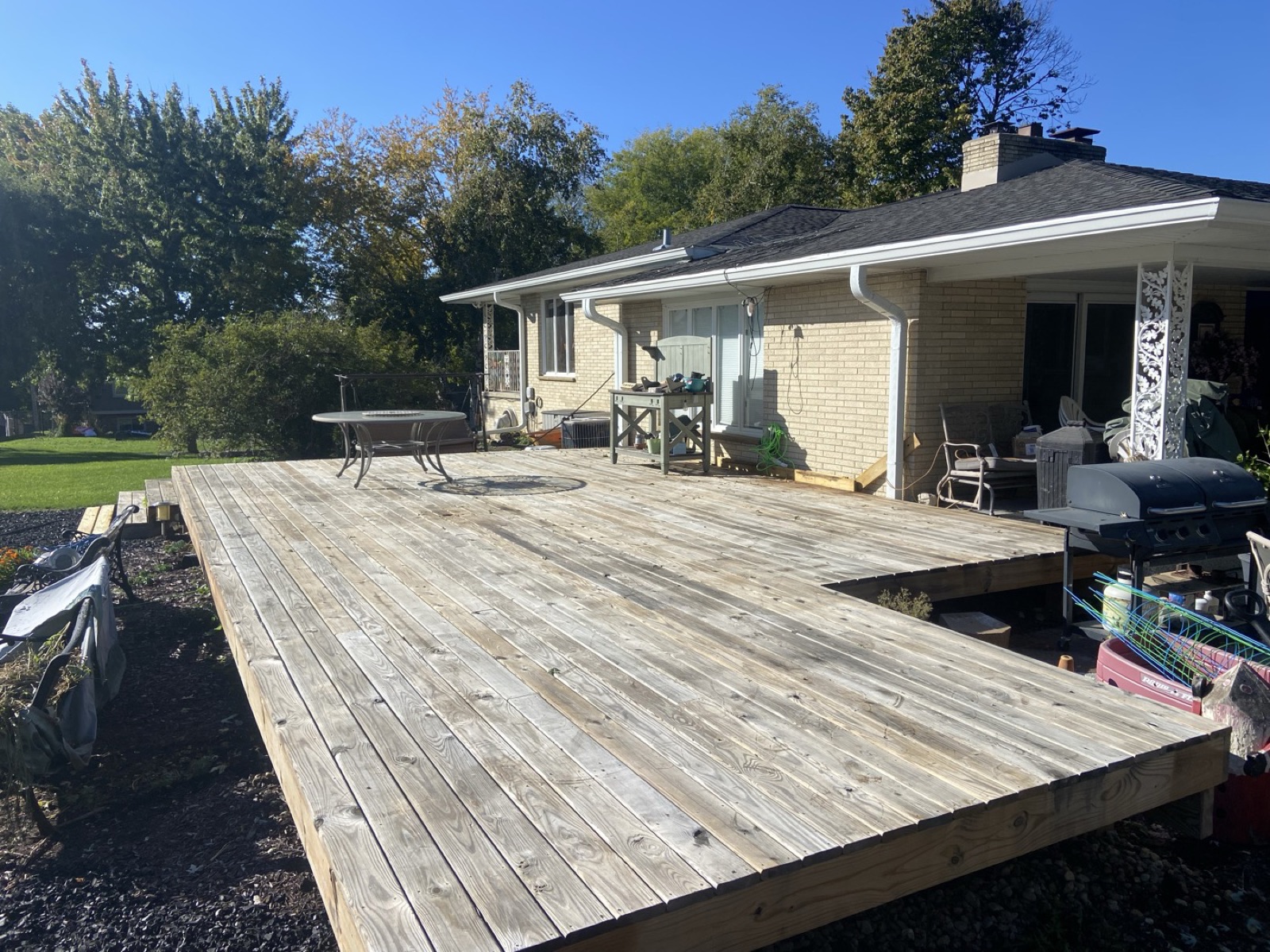 Weathered wood before staining