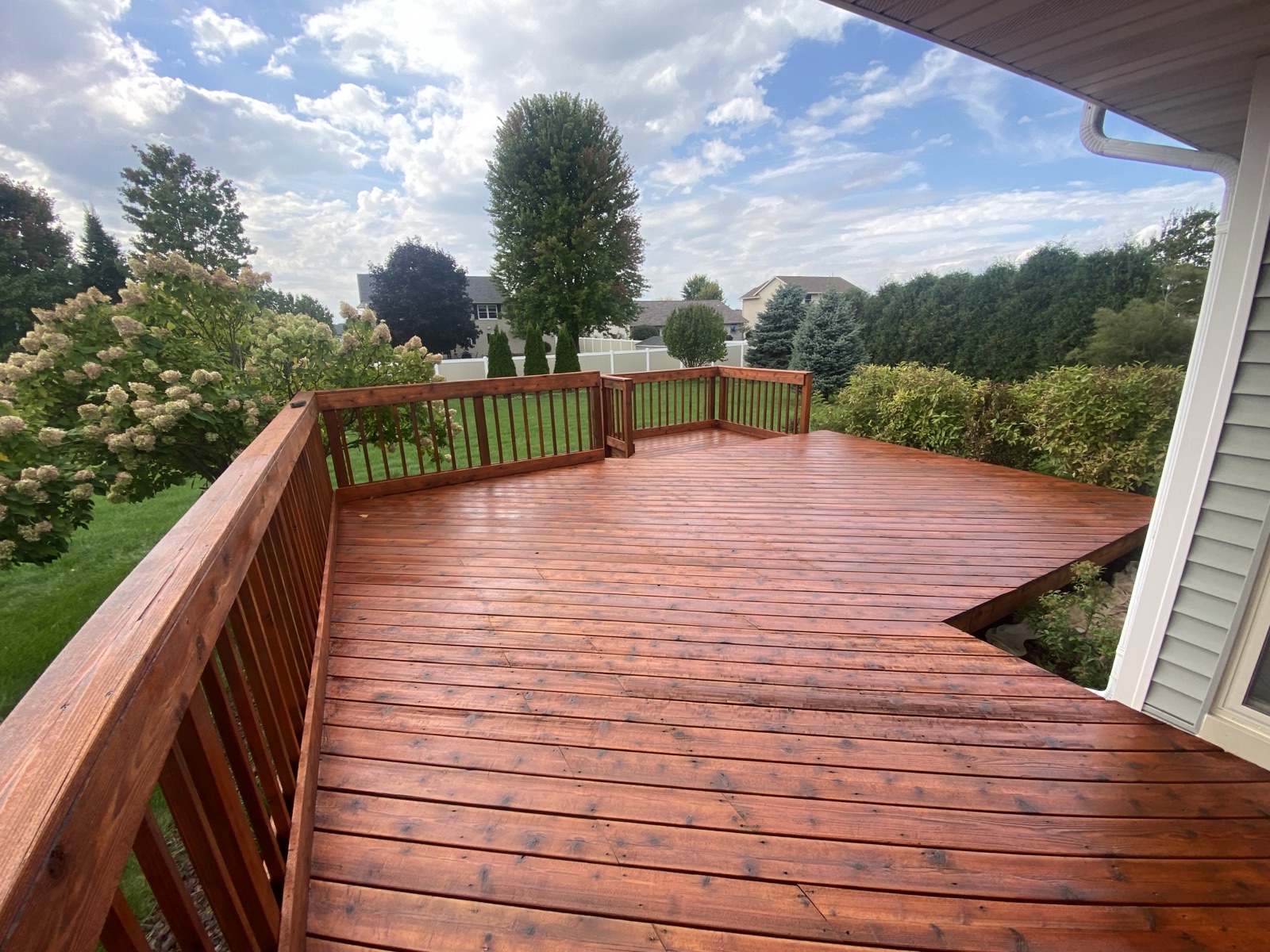 Professionally stained deck in Middleton WI