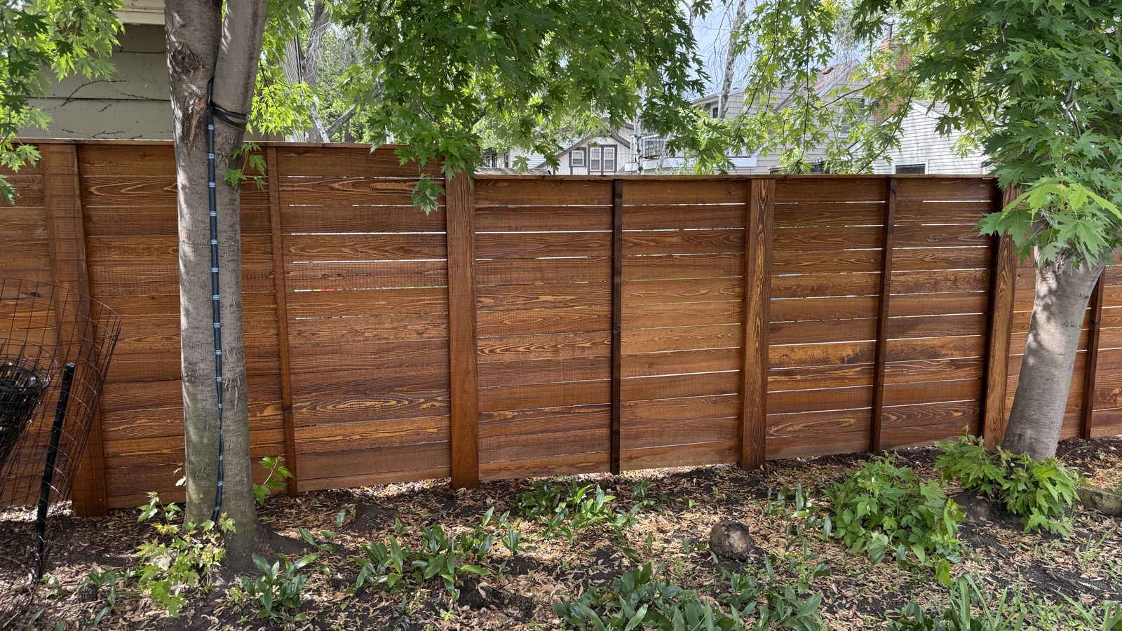 Pecan Light stain on fence