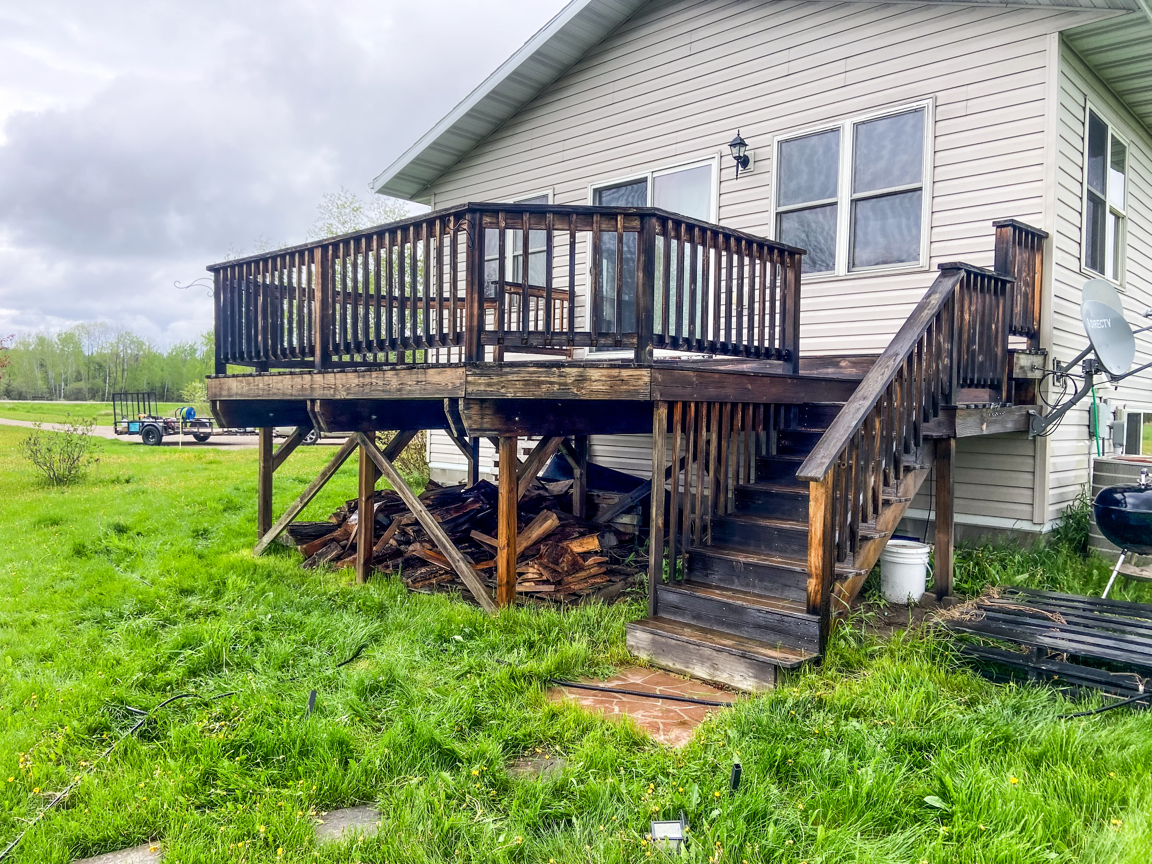 Deck before staining — Sable