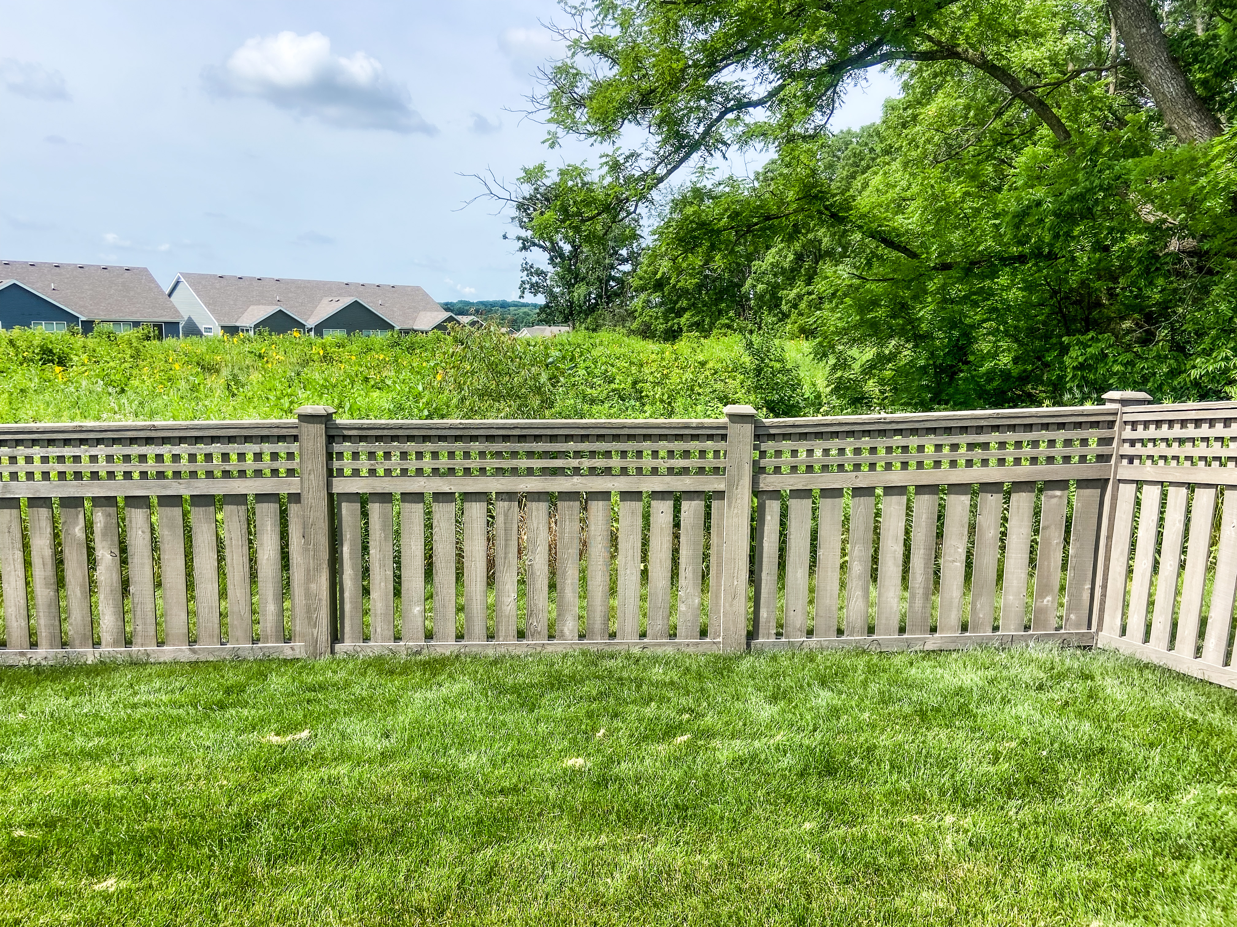Slate gray stain on fence